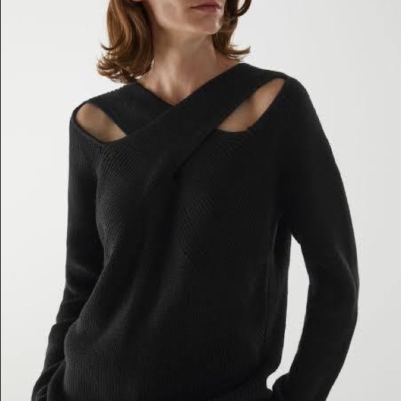 COS Sweaters - COS cut out black cotton sweater